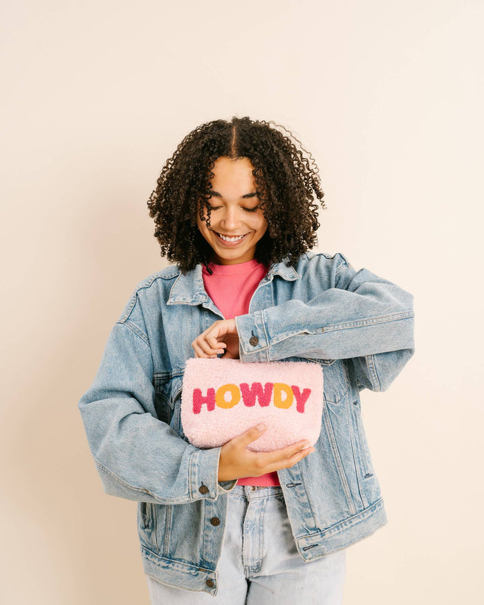 Teddy Pouch- Pink Howdy