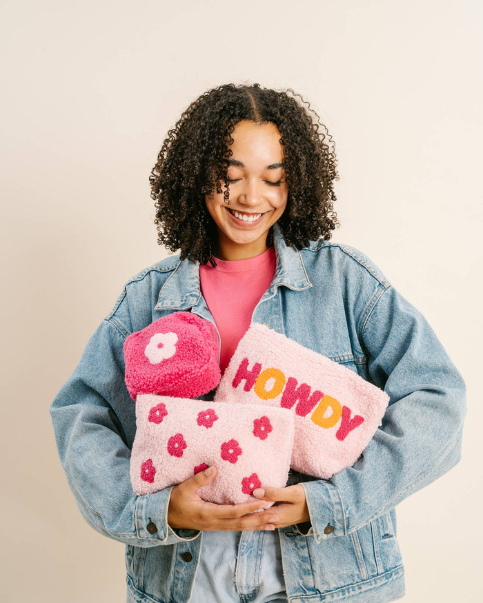 Teddy Pouch- Pink Howdy