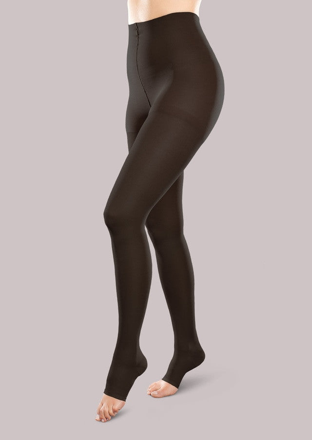 Therafirm EASE Opaque Moderate Support Unisex Open Toe Pantyhose 20-30mmHg - Compression Level: Firm 20-30 MmHg - Unisex - Foot