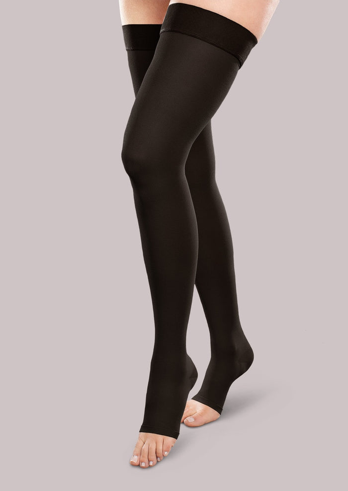 Therafirm EASE Opaque Moderate Support Unisex Open Toe Thigh High 20-30mmHg - Compression Level: Firm 20-30 MmHg - Unisex - Foot
