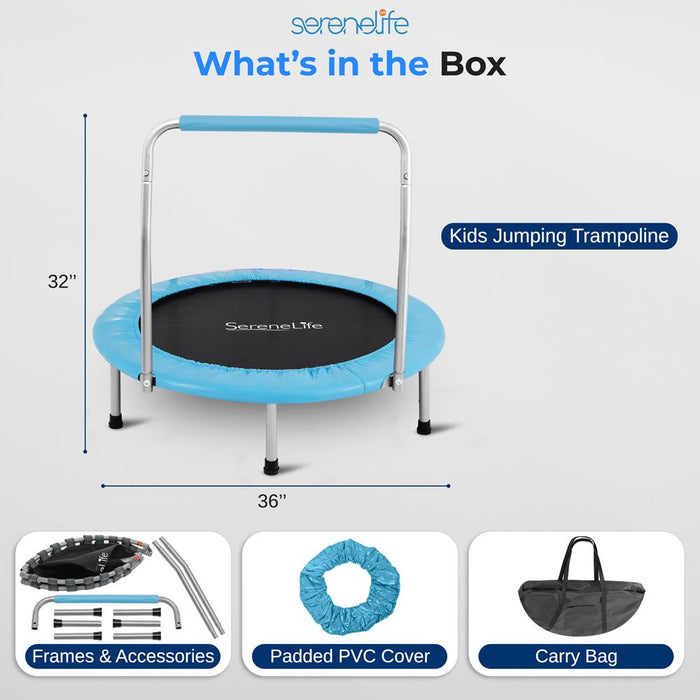 Toddler Trampoline, Safe Jump, Spring-less Design, Blue