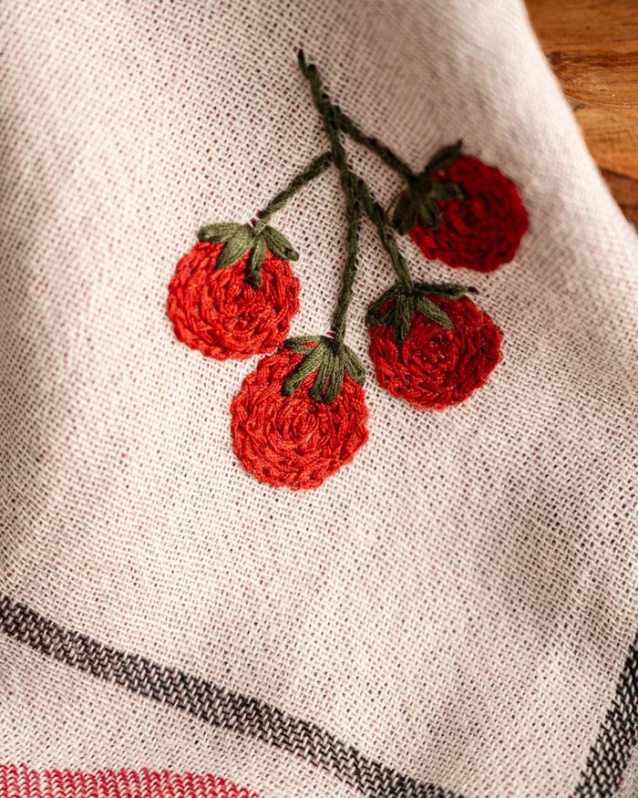 Tomato Hand-Stitched Towel Set | Olive & Loom