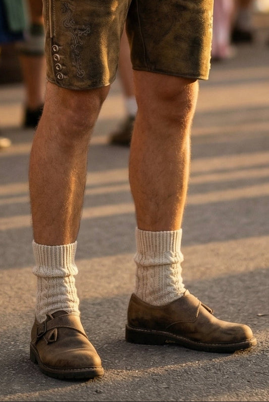 Traditional Costume  - Schopper Men's Socks (beige/meliert)