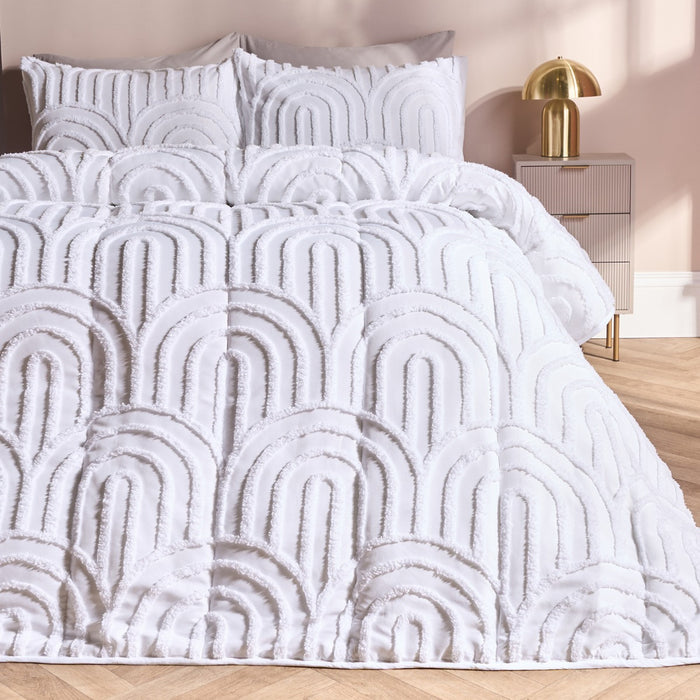 Tufted Arches Quilted Coverless 7.5 Tog Duvet Set - White 🇬🇧