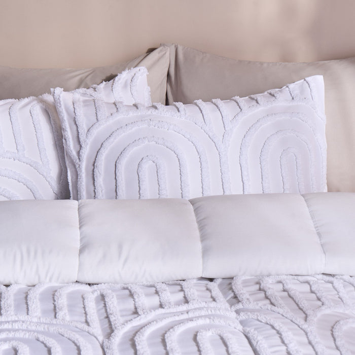 Tufted Arches Quilted Coverless 7.5 Tog Duvet Set - White 🇬🇧