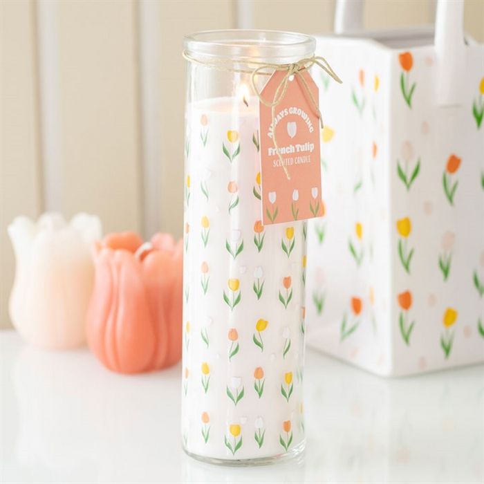 Tulip Print French Tulip Tube Candle 🇬🇧