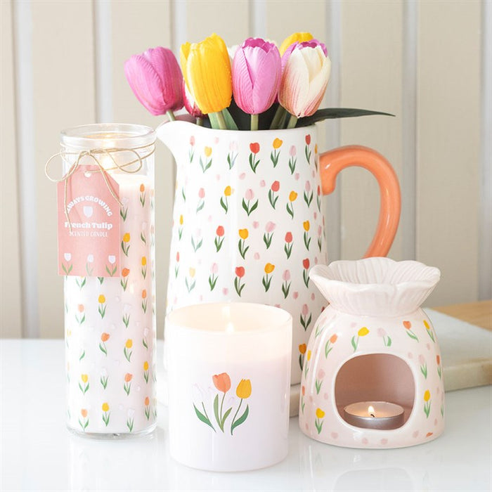 Tulip Print French Tulip Tube Candle 🇬🇧