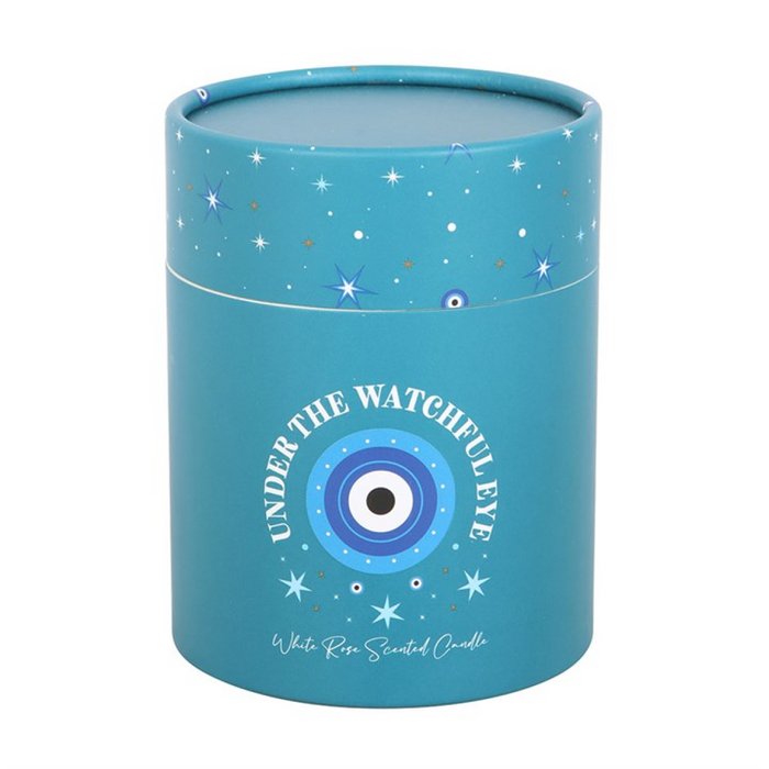 Under Watchful Eyes White Rose Candle with Crystals 🇬🇧