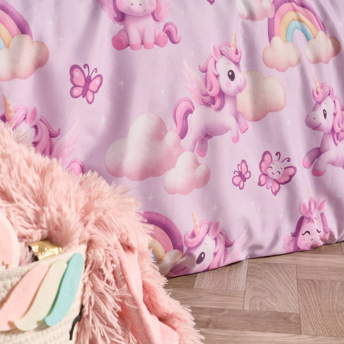 Unicorn Fun Print Duvet Cover Set - Lilac 🇬🇧