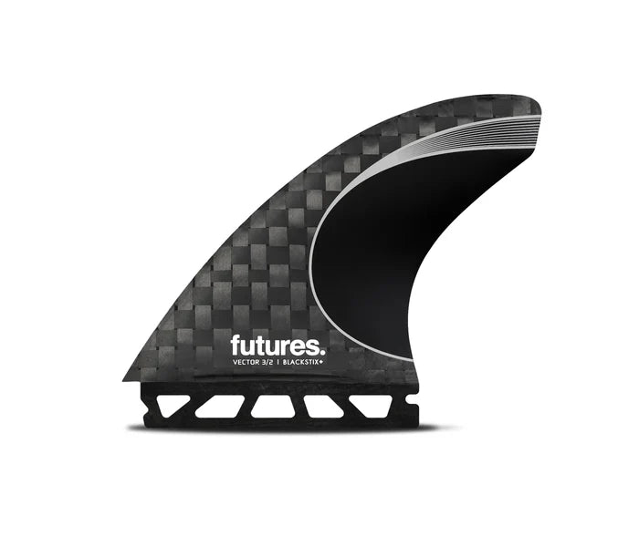 Vector 3/2 Blackstix+ Thruster Large Futures Fins detail close-up