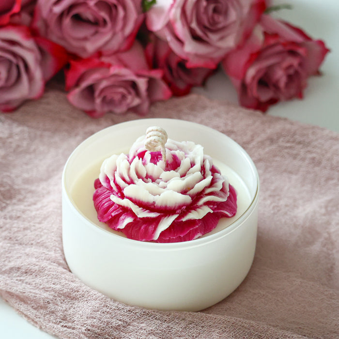Velvet Dahlia Candle – 9 oz Soy Candle in White Jar