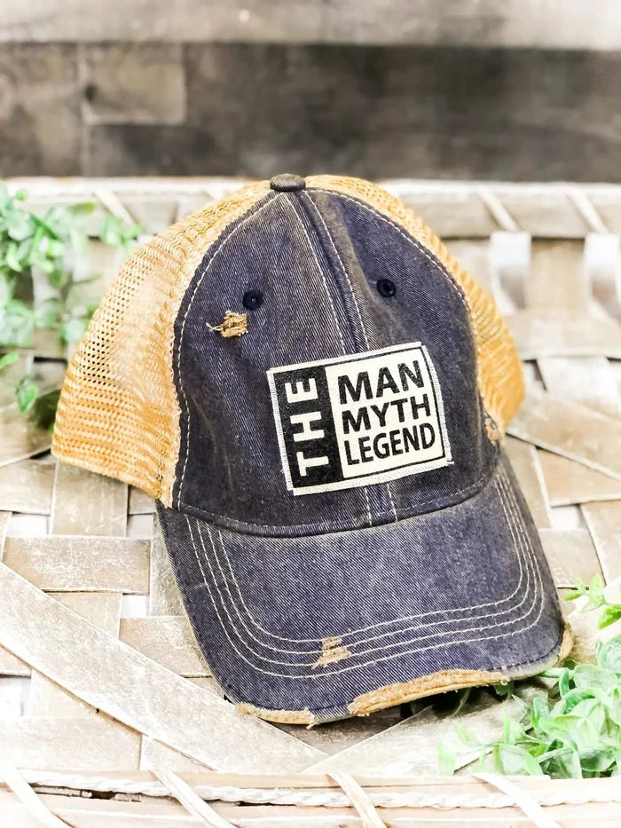 Vintage Life - The Man The Myth The Legend Distressed Trucker Cap
