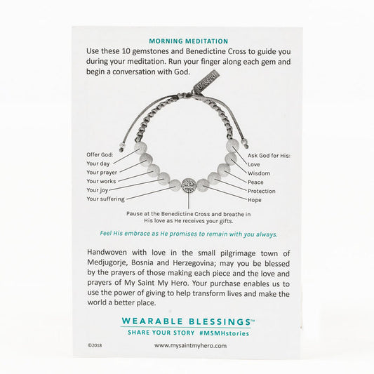 Wake Up and Pray Meditation Bracelet - White Howlite