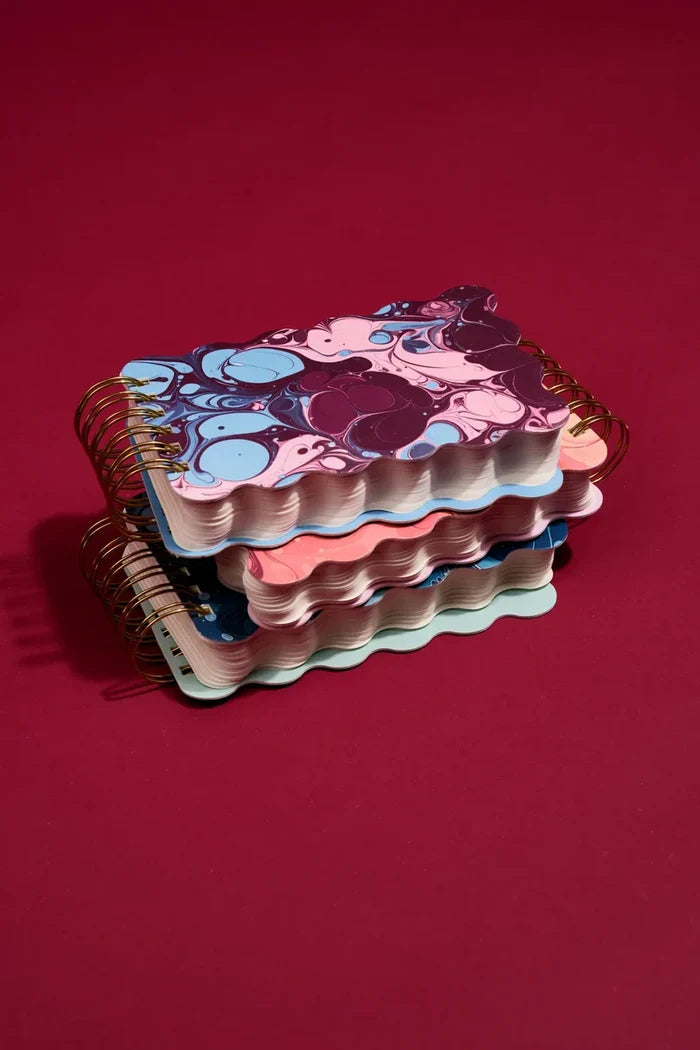 Wavy Notepad - Teal Marbling