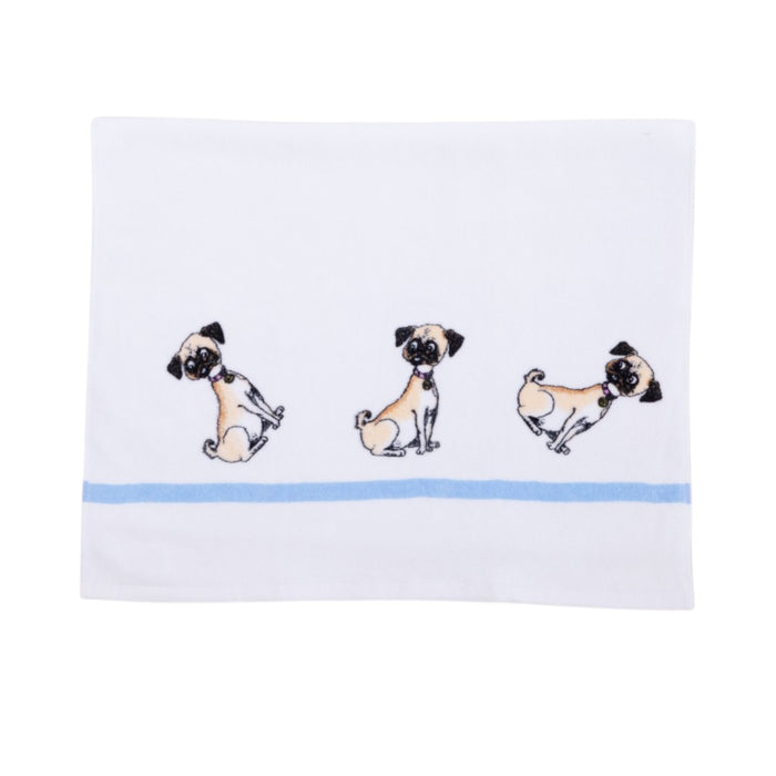 Eloise Weenie dog hand towel on white background