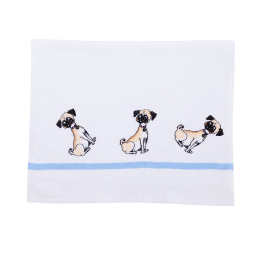 Eloise Weenie dog hand towel on white background
