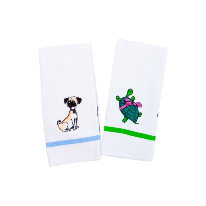 Set of Weenie Hand Towels on a white background