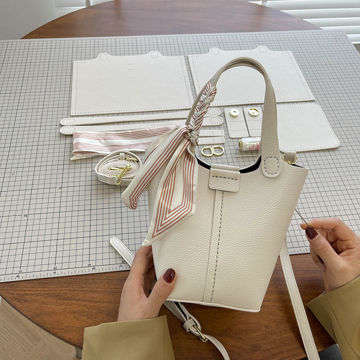 Western-style Bucket Bag With Silk Scarf For Women 🇨🇳