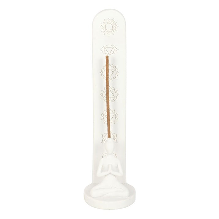 White Chakra and Yoga Pose Incense Stick Holder 🇬🇧