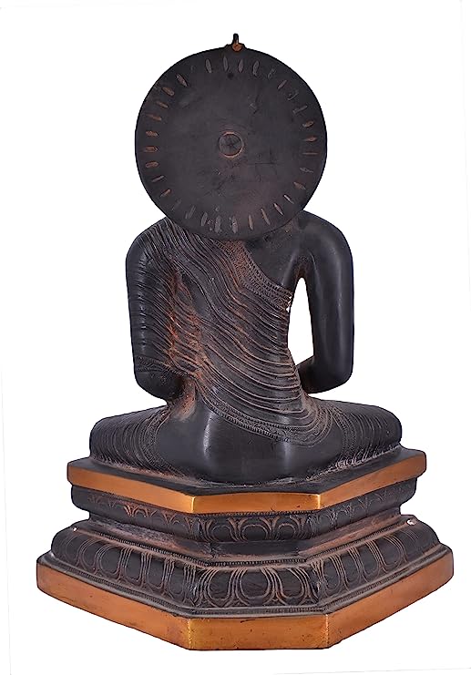 White Whale Brass Buddha Statue Murti for Home Decor Entrance Office Table Living Room Meditation Luck Gift Feng Shui Home Décor