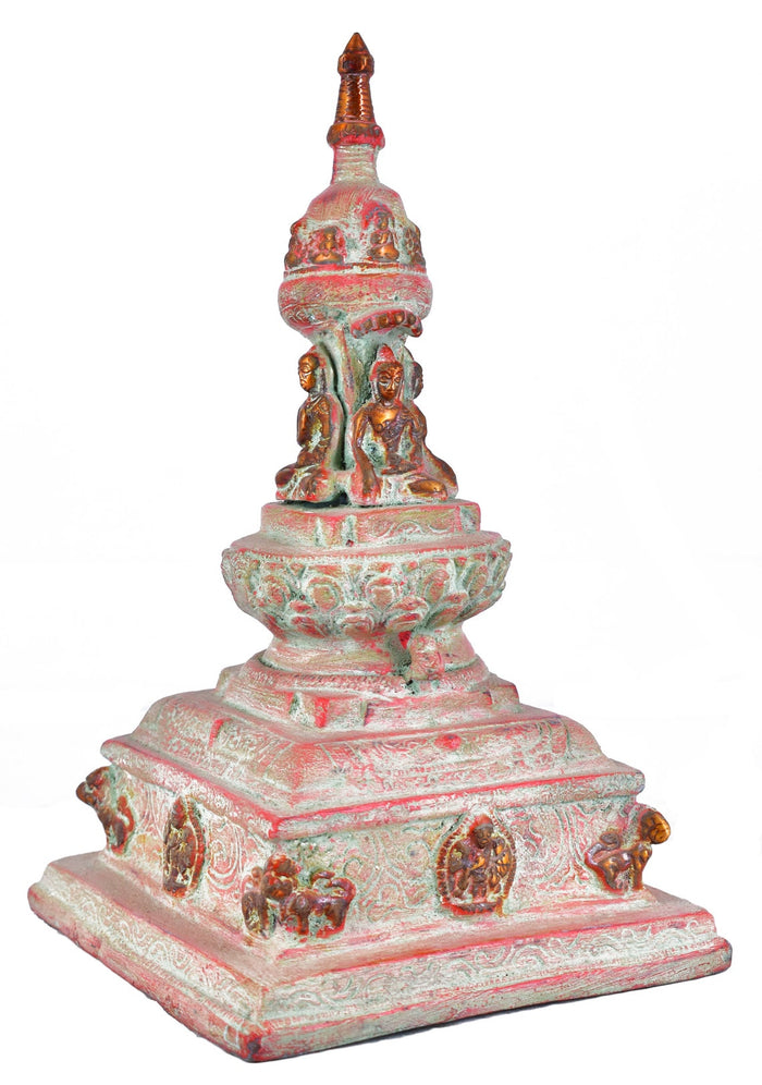White Whale Brass Buddha Temple Pooja Mandir for Living Room Pooja Decoration Religious Home Decor