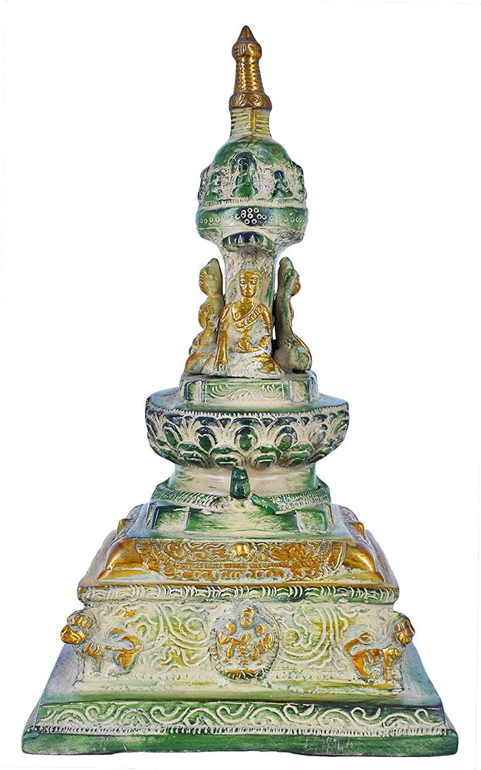 White Whale Brass Buddha Temple Pooja Mandir for Living Room Pooja Decoration Religious Home Decor