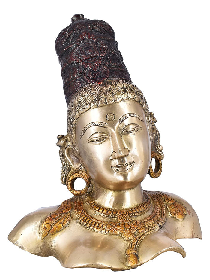 White Whale Brass Goddess Parvati Idol Figurine Home Decorative Showpiece
