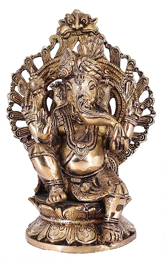 White Whale Ganesha Bhagwan Idol Ganesha Statue Ganpati Murti for Home Entrance Decor Luck Gift Home Decor