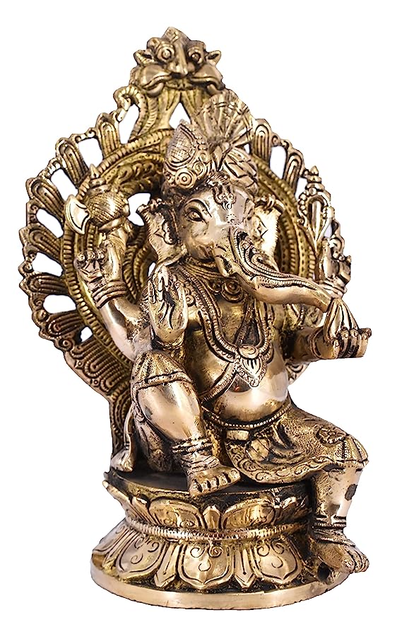 White Whale Ganesha Bhagwan Idol Ganesha Statue Ganpati Murti for Home Entrance Decor Luck Gift Home Decor