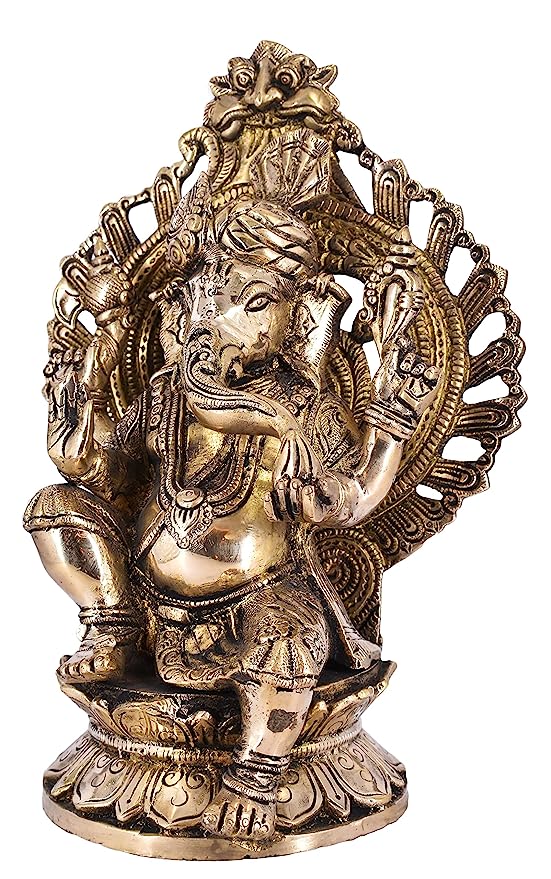 White Whale Ganesha Bhagwan Idol Ganesha Statue Ganpati Murti for Home Entrance Decor Luck Gift Home Decor