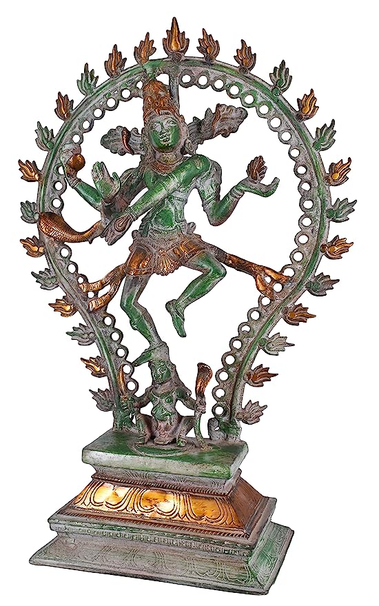 White Whale Natraj Brass Statue,Nataraja - King of Dancers Hindu God Shiva for Temple Mandir Home Decor