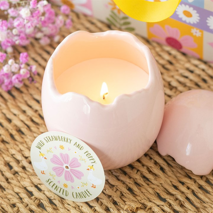 Wild Strawberry & Poppy Egg Shaped Candle 🇬🇧