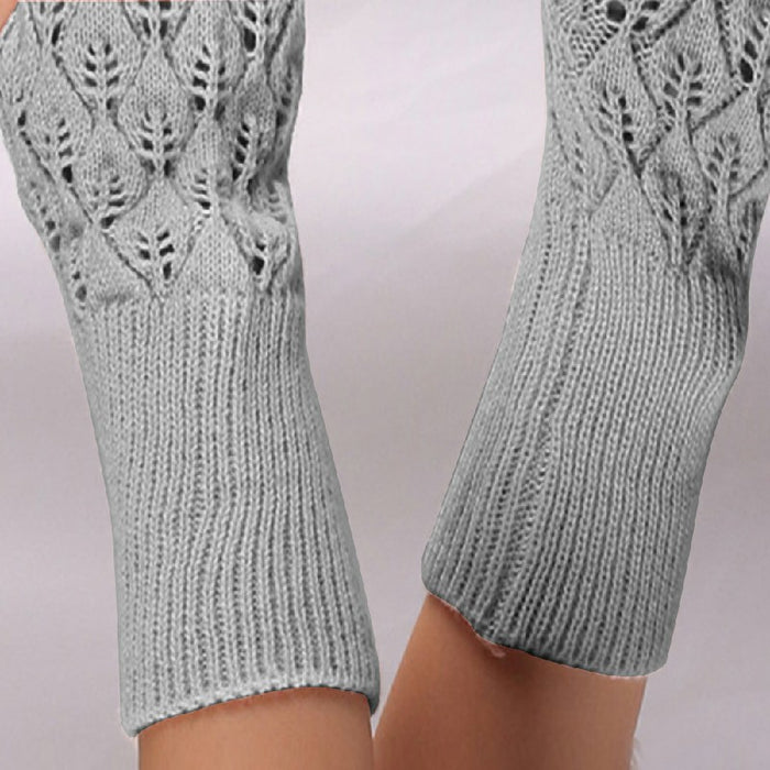 Winter Arm Hand Warmer Knitted Long Fingerless Gloves Soft Mittens for Female 🇬🇧