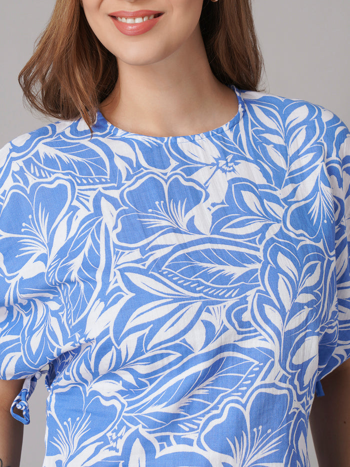 Women's 100% Cotton Regular Fit Blouse Blue