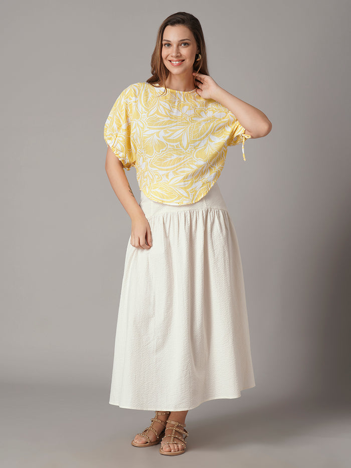 Women's 100% Cotton Regular Fit Blouse Yellow