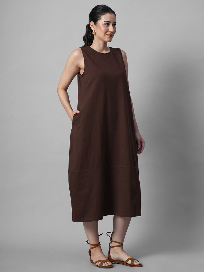 Women's Brick 100% Organic Cotton Regular Fit Knit Dress