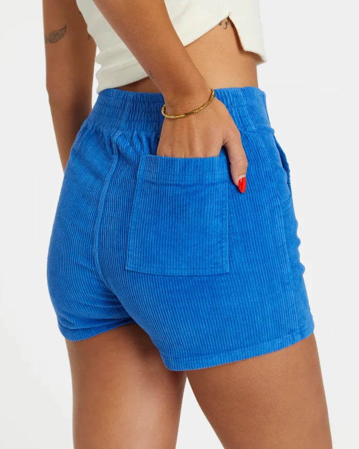 Women's Corduroy Solid Short Blue