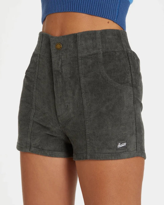 Women's Corduroy Solid Short Gray