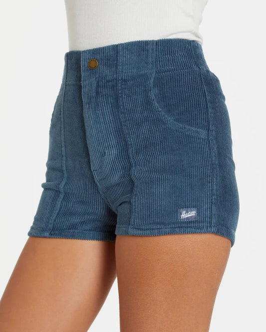 Women's Corduroy Solid Short Navy