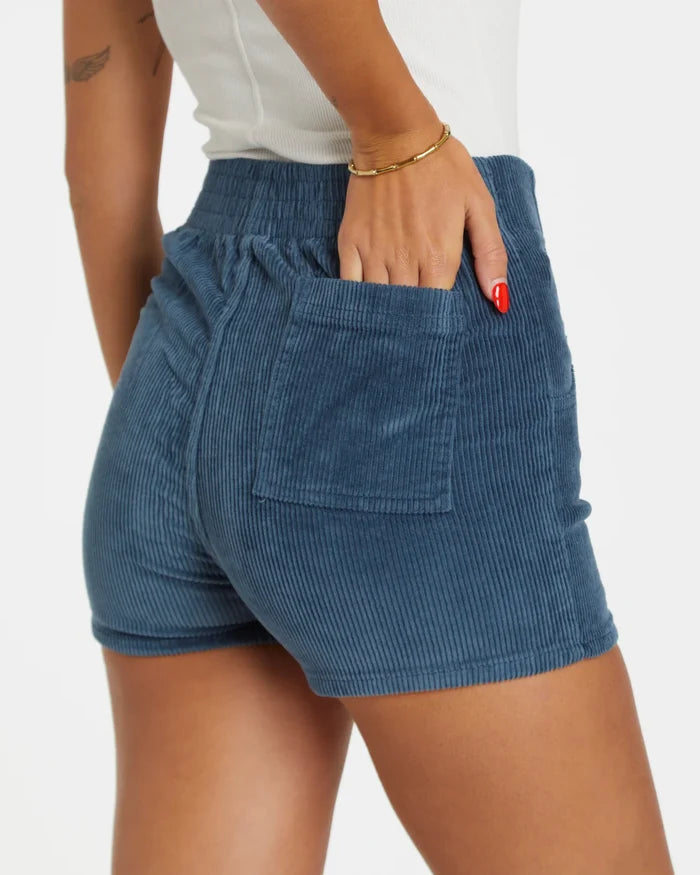 Women's Corduroy Solid Short Navy