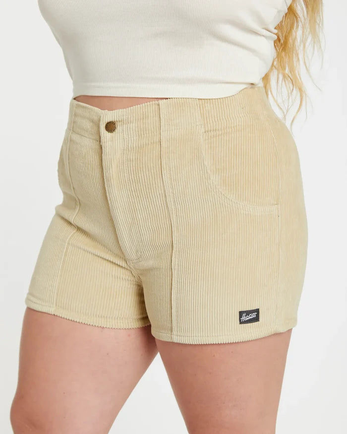 Women's Corduroy Solid Short Sand