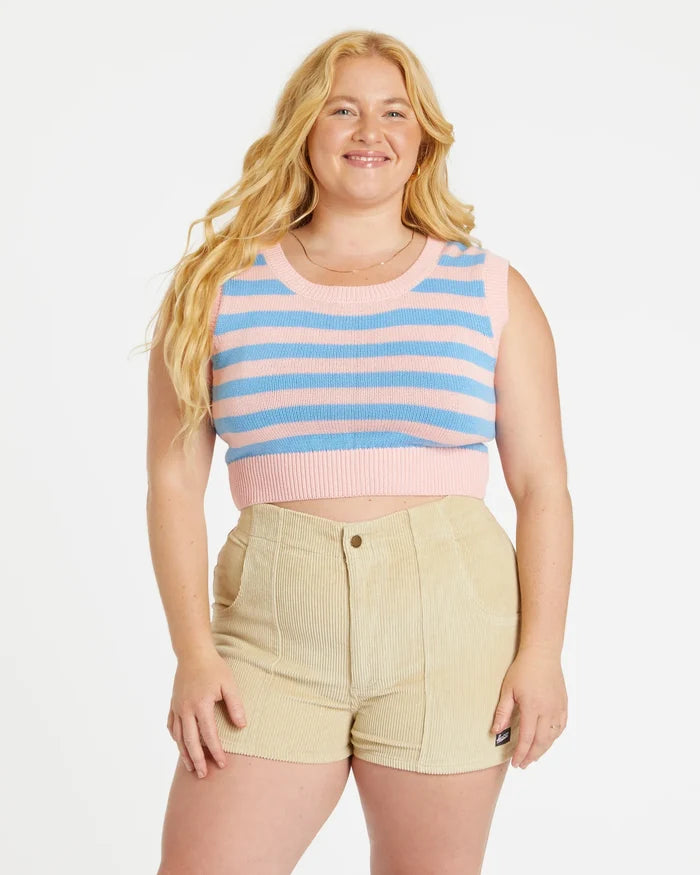 Women's Corduroy Solid Short Sand