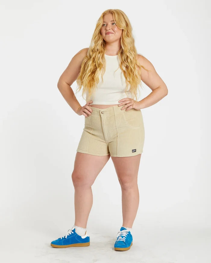Women's Corduroy Solid Short Sand