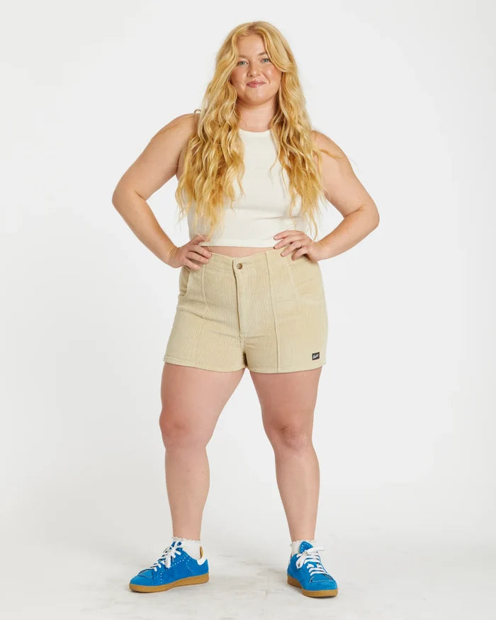 Women's Corduroy Solid Short Sand