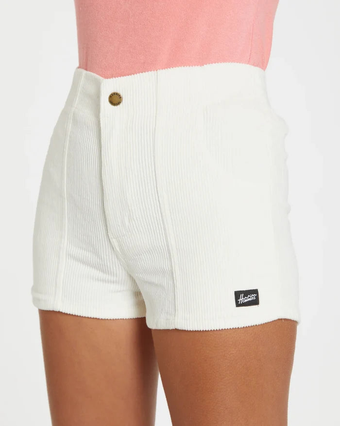 Women's Corduroy Solid Short White