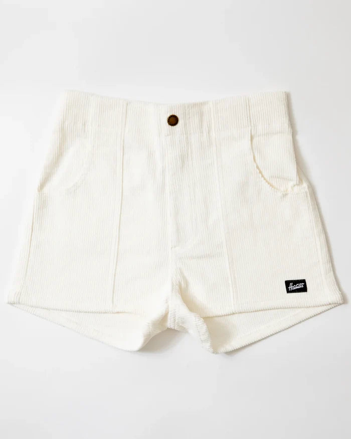 Women's Corduroy Solid Short White