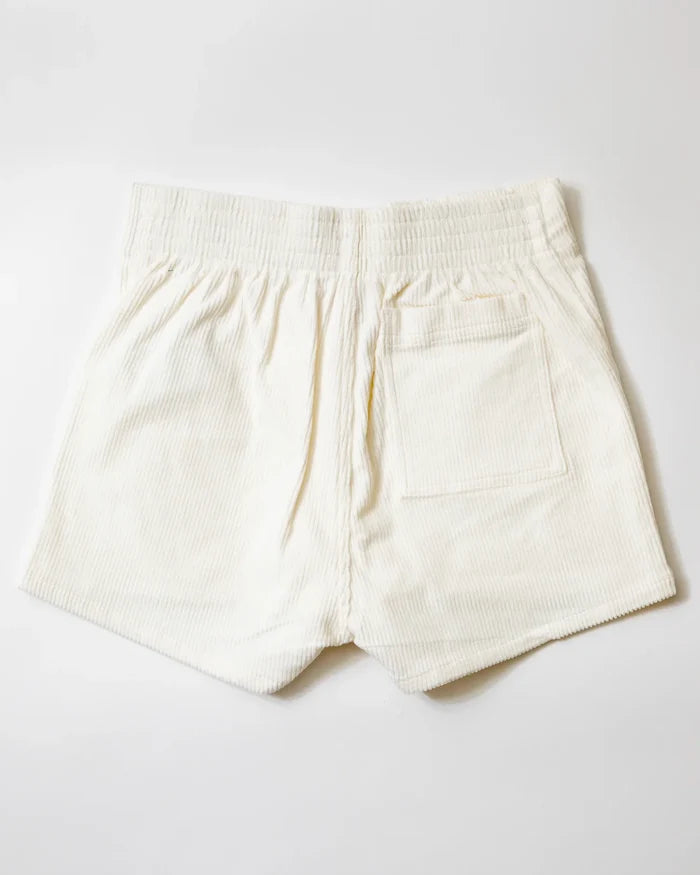Women's Corduroy Solid Short White