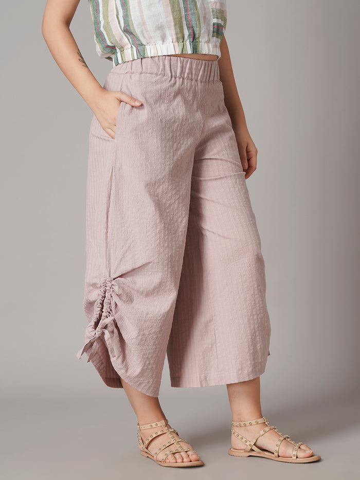 Women's Cotton Lycra Regular Fit Culotte Rose