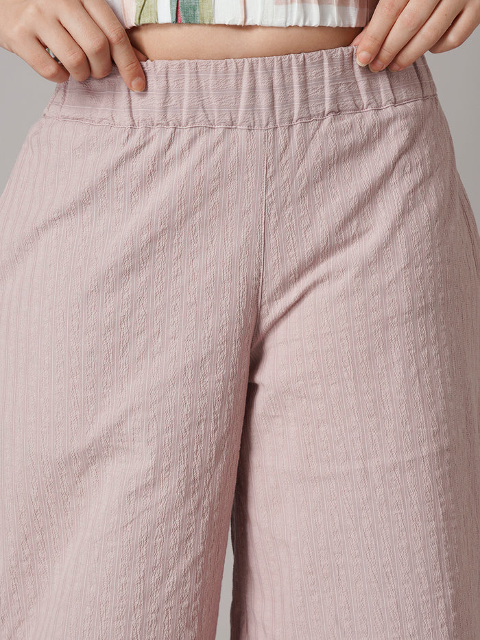 Women's Cotton Lycra Regular Fit Culotte Rose