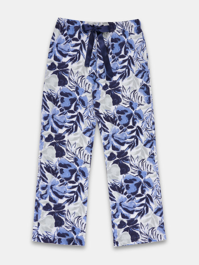 Women's Navy 100% Cotton Regular Fit Pyjama
